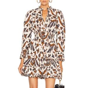 Ulla Johnson Ismaya Dress in Bone (Cream and Brown Print Dress)